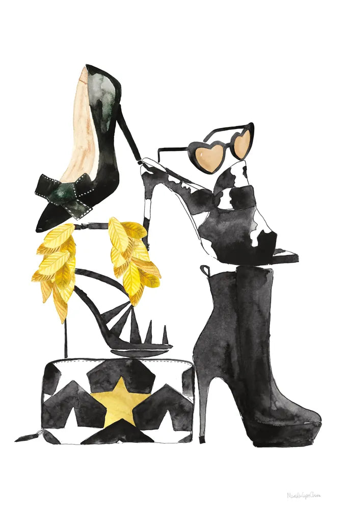 Glitz and Glam III by Mercedes Lopez Charro. SKU 68591h. Archival Giclee Fine art print for wall decor.