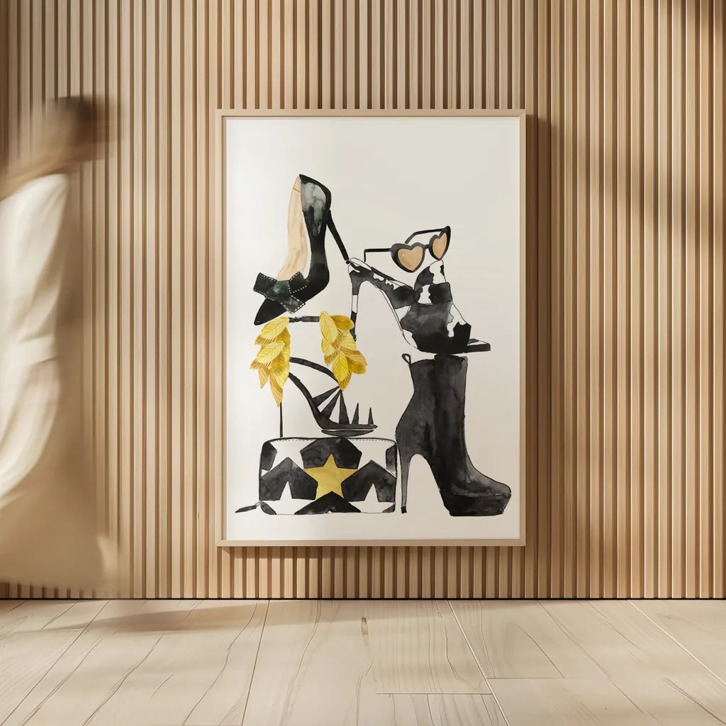 Glitz and Glam III by Mercedes Lopez Charro. shown as over sized large wall art. Available as an archival giclee rolled canvas, fine art paper, or poster print. SKU 68591h.