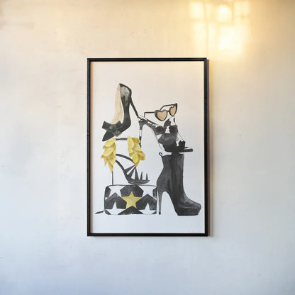 Glitz and Glam III by Mercedes Lopez Charro. shown as a paper print in a black flame. Available as a archival giclee rolled canvas, fine art paper, or poster print. SKU 68591h.