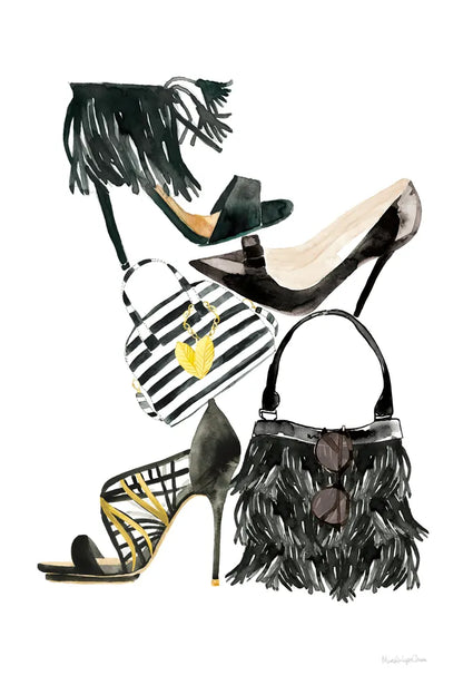 Glitz and Glam IV by Mercedes Lopez Charro. SKU 68592h. Archival Giclee Fine art print for wall decor.