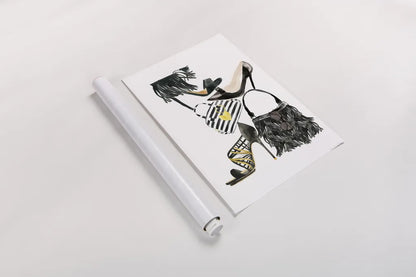 Glitz and Glam IV by Mercedes Lopez Charro. shown as a rolled paper print. Available as archival giclee rolled canvas, fine art paper, or poster print. SKU 68592h.