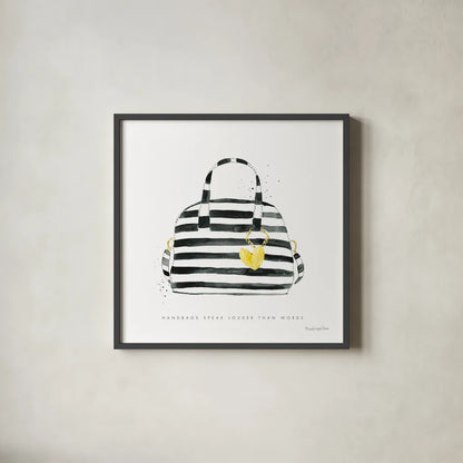 Glitz and Glam IX by Mercedes Lopez Charro. Shown in a sleek black glass frame for a contemporary gallery look. Available as an archival giclee rolled canvas, fine art paper, or poster print. SKU 68787a.