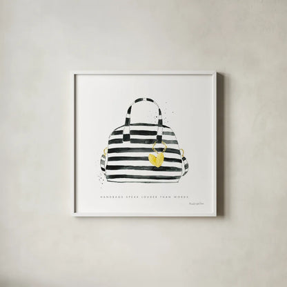 Glitz and Glam IX by Mercedes Lopez Charro. Shown in a crisp white glass frame for a clean and minimalist style. Available as an archival giclee rolled canvas, fine art paper, or poster print. SKU 68787a.