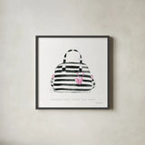 Glitz and Glam IX Pink by Mercedes Lopez Charro. Shown in a sleek black glass frame for a contemporary gallery look. Available as an archival giclee rolled canvas, fine art paper, or poster print. SKU 82826a.