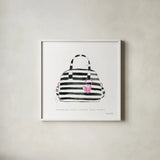 Glitz and Glam IX Pink by Mercedes Lopez Charro. Shown in a crisp white glass frame for a clean and minimalist style. Available as an archival giclee rolled canvas, fine art paper, or poster print. SKU 82826a.
