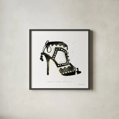 Glitz and Glam V by Mercedes Lopez Charro. Shown in a sleek black glass frame for a contemporary gallery look. Available as an archival giclee rolled canvas, fine art paper, or poster print. SKU 68593a.