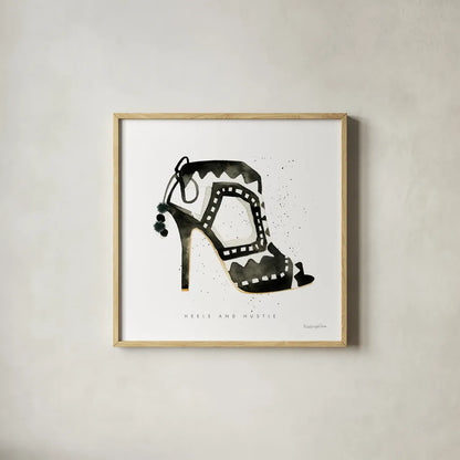 Glitz and Glam V by Mercedes Lopez Charro. Shown in a natural wood glass frame for a timeless modern aesthetic. Available as an archival giclee rolled canvas, fine art paper, or poster print. SKU 68593a.