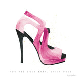 Glitz and Glam VII Pink by Mercedes Lopez Charro. SKU 82825a. Archival Giclee Fine art print for wall decor.