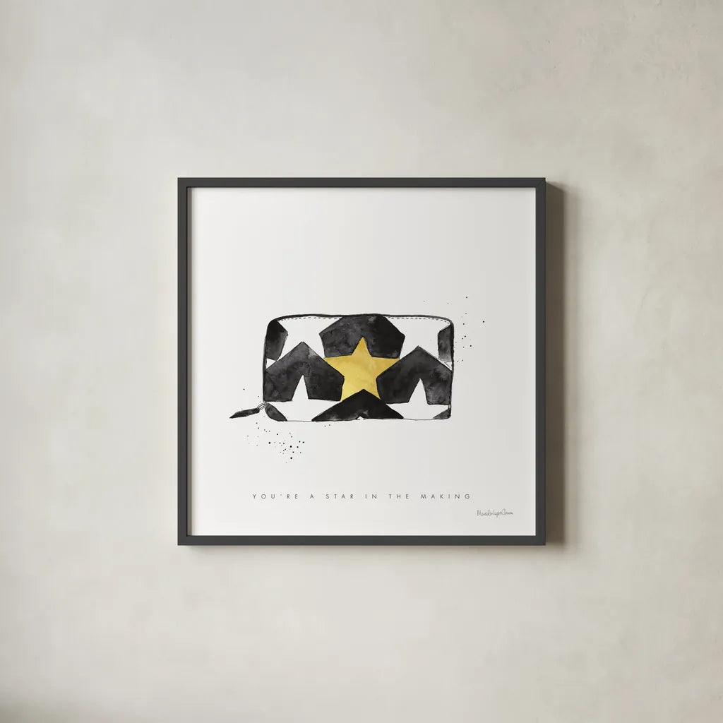 Glitz and Glam XI by Mercedes Lopez Charro. Shown in a sleek black glass frame for a contemporary gallery look. Available as an archival giclee rolled canvas, fine art paper, or poster print. SKU 68789a.