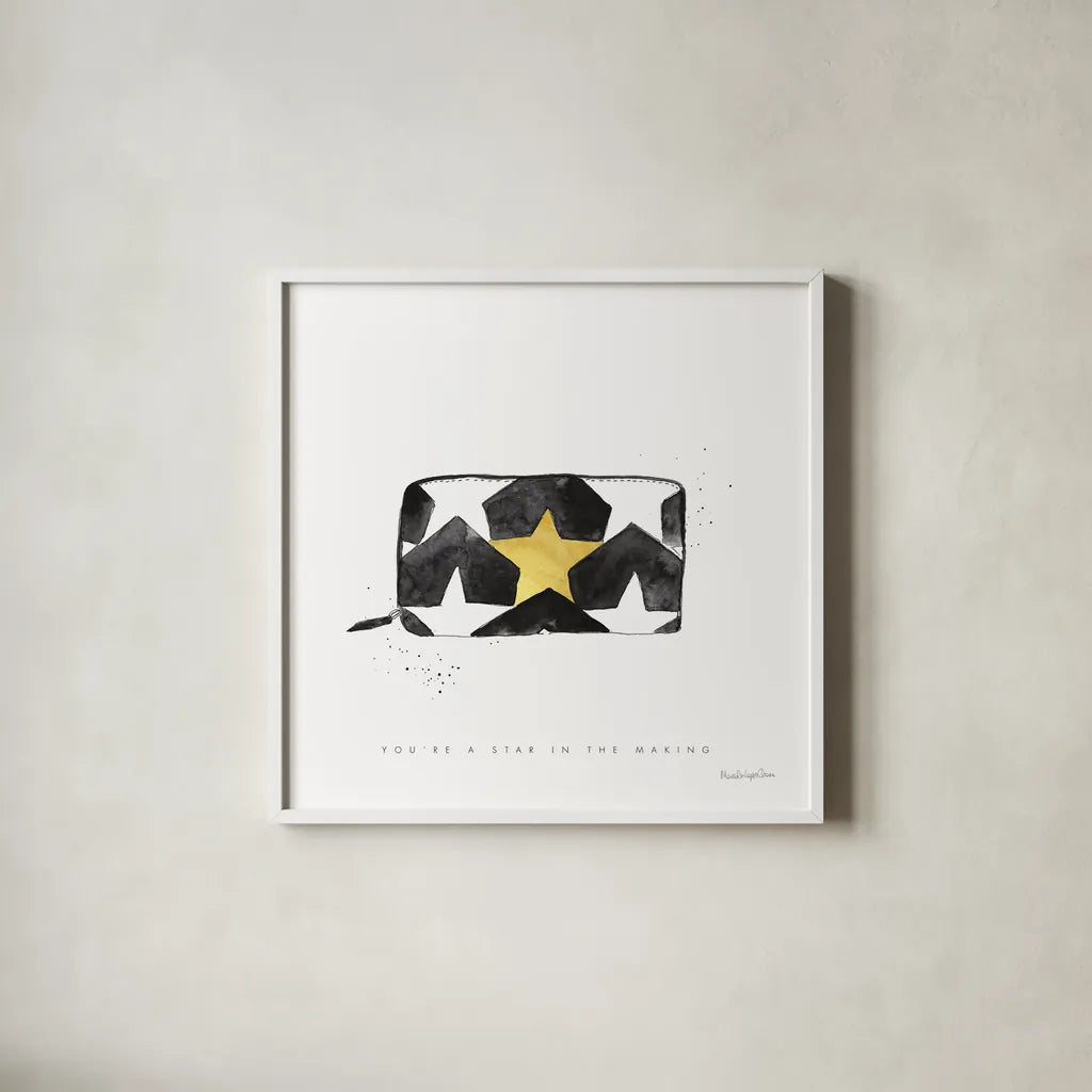 Glitz and Glam XI by Mercedes Lopez Charro. Shown in a crisp white glass frame for a clean and minimalist style. Available as an archival giclee rolled canvas, fine art paper, or poster print. SKU 68789a.