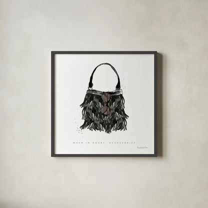 Glitz and Glam XII by Mercedes Lopez Charro. Shown in a sleek black glass frame for a contemporary gallery look. Available as an archival giclee rolled canvas, fine art paper, or poster print. SKU 68790a.