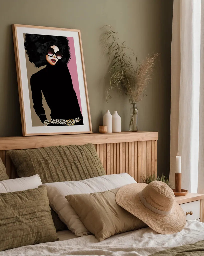 Good Attitude I by Mercedes Lopez Charro. shown as a paper print in a natural frame. Available as a archival giclee rolled canvas, fine art paper, or poster print. SKU 71320h.