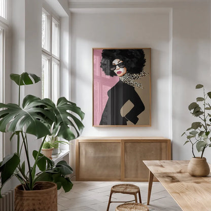 Good Attitude II by Mercedes Lopez Charro. shown as a print in a natural wood frame in a dining room. Available as a archival giclee rolled canvas, fine art paper, or poster print. SKU 71321h.