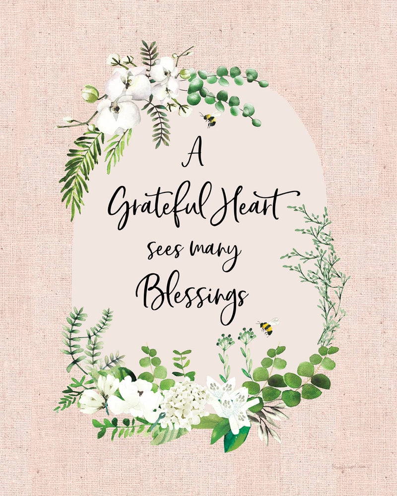 Gratitude Flowers I Linen Greenery by Mercedes Lopez Charro