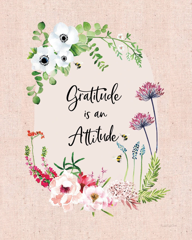 Gratitude Flowers II Linen by Mercedes Lopez Charro