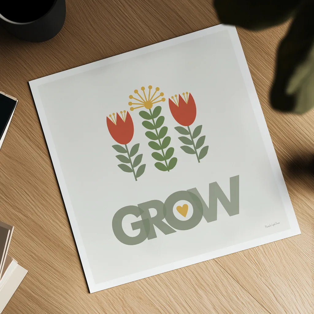 Grow by Mercedes Lopez Charro. Shown as a detailed flat fine art print, highlighting archival giclee quality. Available as an archival giclee rolled canvas, fine art paper, or poster print. SKU 77787a.