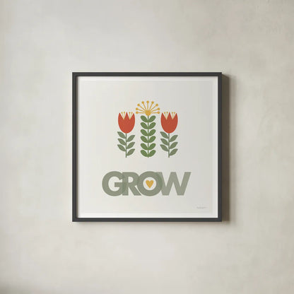 Grow by Mercedes Lopez Charro. Shown in a sleek black glass frame for a contemporary gallery look. Available as an archival giclee rolled canvas, fine art paper, or poster print. SKU 77787a.