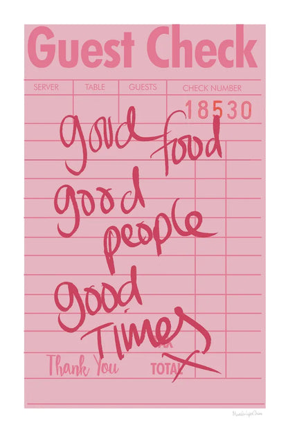 Guest Check I by Mercedes Lopez Charro. SKU 85656h. Archival Giclee Fine art print for wall decor.