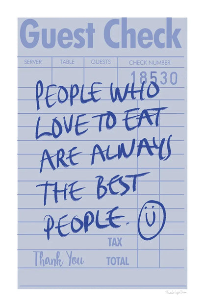 Guest Check II by Mercedes Lopez Charro. SKU 85657h. Archival Giclee Fine art print for wall decor.