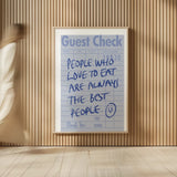 Guest Check II by Mercedes Lopez Charro. shown as over sized large wall art. Available as an archival giclee rolled canvas, fine art paper, or poster print. SKU 85657h.