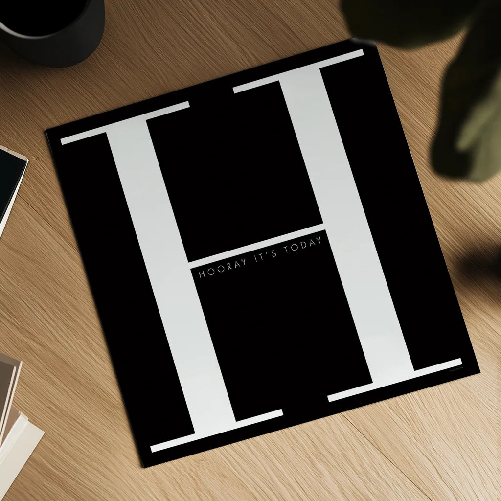 H is for Hooray by Mercedes Lopez Charro. Shown as a detailed flat fine art print, highlighting archival giclee quality. Available as an archival giclee rolled canvas, fine art paper, or poster print. SKU 64141a.