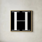 H is for Hooray by Mercedes Lopez Charro. Shown in a natural wood glass frame for a timeless modern aesthetic. Available as an archival giclee rolled canvas, fine art paper, or poster print. SKU 64141a.