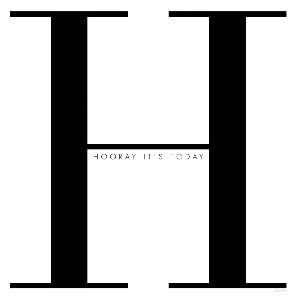 H is for Hooray on White by Mercedes Lopez Charro. SKU 64148a. Archival Giclee Fine art print for wall decor.