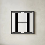 H is for Hooray on White by Mercedes Lopez Charro. Shown in a sleek black glass frame for a contemporary gallery look. Available as an archival giclee rolled canvas, fine art paper, or poster print. SKU 64148a.