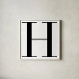H is for Hooray on White by Mercedes Lopez Charro. Shown in a crisp white glass frame for a clean and minimalist style. Available as an archival giclee rolled canvas, fine art paper, or poster print. SKU 64148a.