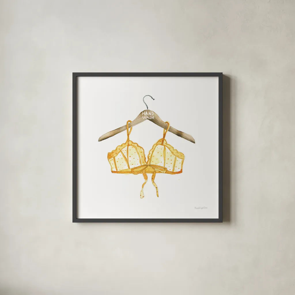Hand Wash I by Mercedes Lopez Charro. Shown in a sleek black glass frame for a contemporary gallery look. Available as an archival giclee rolled canvas, fine art paper, or poster print. SKU 75480a.