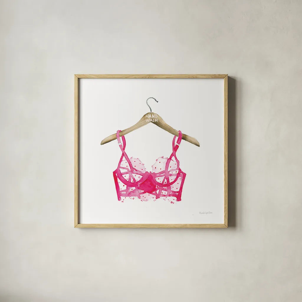 Hand Wash III by Mercedes Lopez Charro. Shown in a natural wood glass frame for a timeless modern aesthetic. Available as an archival giclee rolled canvas, fine art paper, or poster print. SKU 75482a.