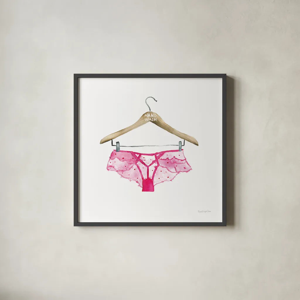 Hand Wash IV by Mercedes Lopez Charro. Shown in a sleek black glass frame for a contemporary gallery look. Available as an archival giclee rolled canvas, fine art paper, or poster print. SKU 75483a.