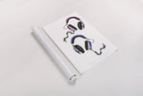 Headphones Love by Mercedes Lopez Charro. shown as a rolled paper print. Available as archival giclee rolled canvas, fine art paper, or poster print. SKU 77127h.