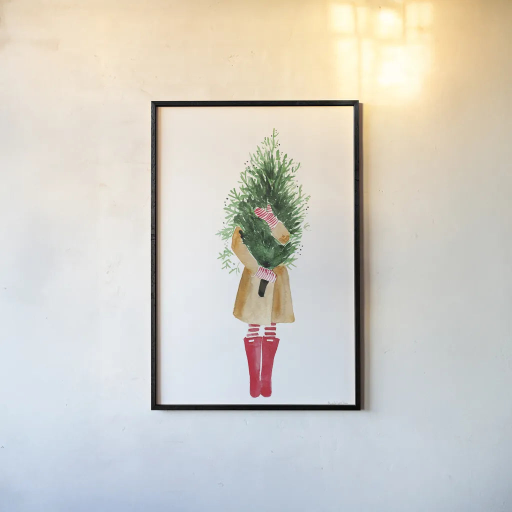 Holiday Mood I by Mercedes Lopez Charro. shown as a paper print in a black flame. Available as a archival giclee rolled canvas, fine art paper, or poster print. SKU 71533h.