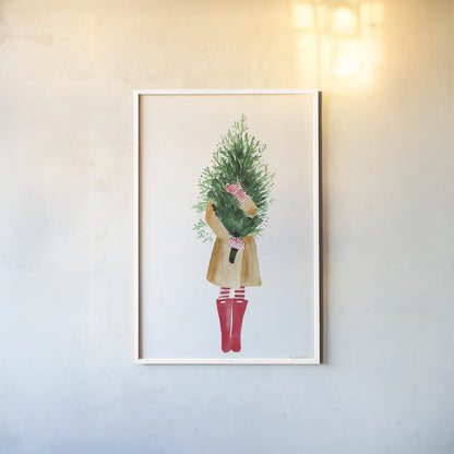 Holiday Mood I by Mercedes Lopez Charro. shown as a paper print in a white frame. Available as a archival giclee rolled canvas, fine art paper, or poster print. SKU 71533h.