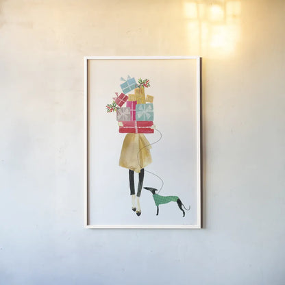 Holiday Mood II by Mercedes Lopez Charro. shown as a paper print in a white frame. Available as a archival giclee rolled canvas, fine art paper, or poster print. SKU 71534h.