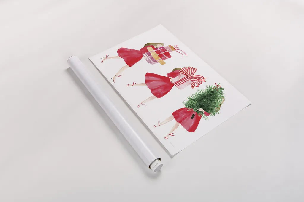 Holiday Prepping I by Mercedes Lopez Charro. shown as a rolled paper print. Available as archival giclee rolled canvas, fine art paper, or poster print. SKU 94619i.