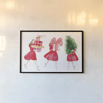 Holiday Prepping I by Mercedes Lopez Charro. shown as a paper print in a black flame. Available as a archival giclee rolled canvas, fine art paper, or poster print. SKU 94619i.