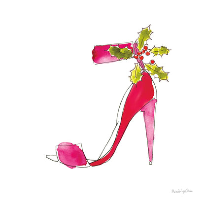 Holiday Stiletto by Mercedes Lopez Charro. SKU 67983a. Archival Giclee Fine art print for wall decor.