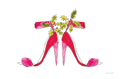 Holiday Stiletto Pair by Mercedes Lopez Charro. SKU 67982i. Archival Giclee Fine art print for wall decor.