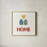 Home by Mercedes Lopez Charro. Shown in a natural wood glass frame for a timeless modern aesthetic. Available as an archival giclee rolled canvas, fine art paper, or poster print. SKU 77786a.