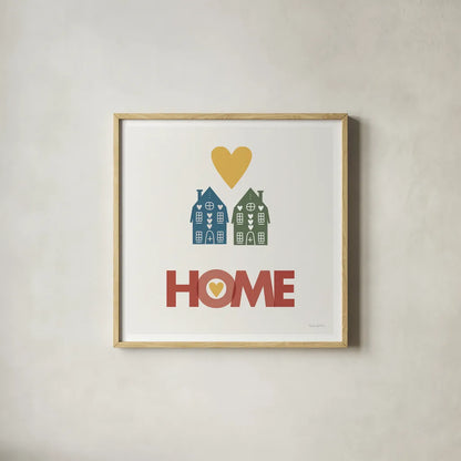 Home by Mercedes Lopez Charro. Shown in a natural wood glass frame for a timeless modern aesthetic. Available as an archival giclee rolled canvas, fine art paper, or poster print. SKU 77786a.