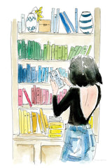 Home Library II by Mercedes Lopez Charro. SKU 98647h. Archival Giclee Fine art print for wall decor.