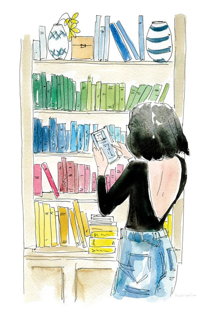 Home Library II by Mercedes Lopez Charro. SKU 98647h. Archival Giclee Fine art print for wall decor.