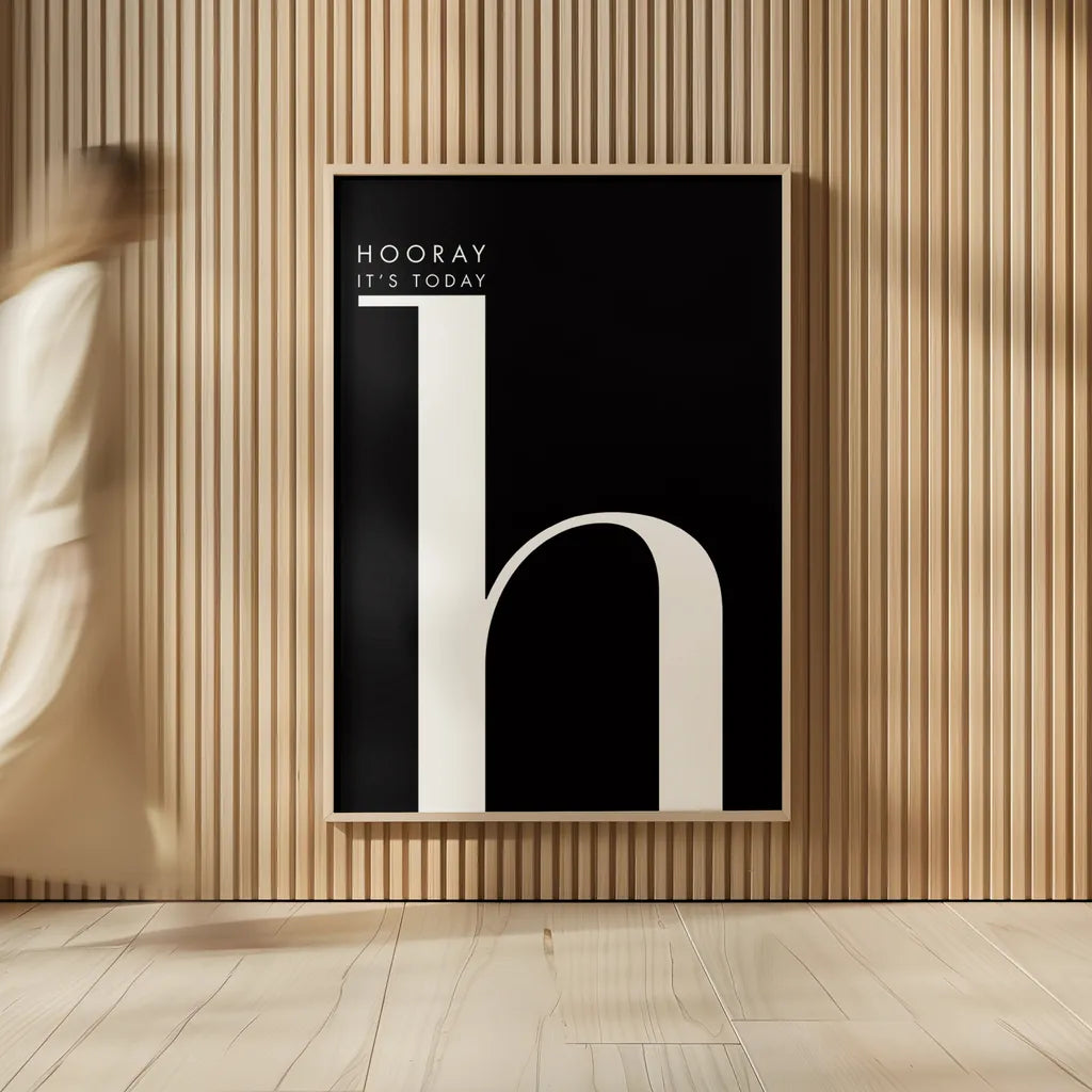 Hooray for H by Mercedes Lopez Charro. shown as over sized large wall art. Available as an archival giclee rolled canvas, fine art paper, or poster print. SKU 64142h.