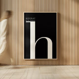 Hooray for H by Mercedes Lopez Charro. shown as over sized large wall art. Available as an archival giclee rolled canvas, fine art paper, or poster print. SKU 64142h.