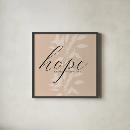 Hope by Mercedes Lopez Charro. Shown in a sleek black glass frame for a contemporary gallery look. Available as an archival giclee rolled canvas, fine art paper, or poster print. SKU 68303a.