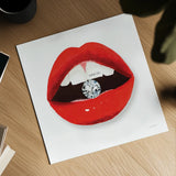 Hot Lips II by Mercedes Lopez Charro. Shown as a detailed flat fine art print, highlighting archival giclee quality. Available as an archival giclee rolled canvas, fine art paper, or poster print. SKU 65695a.