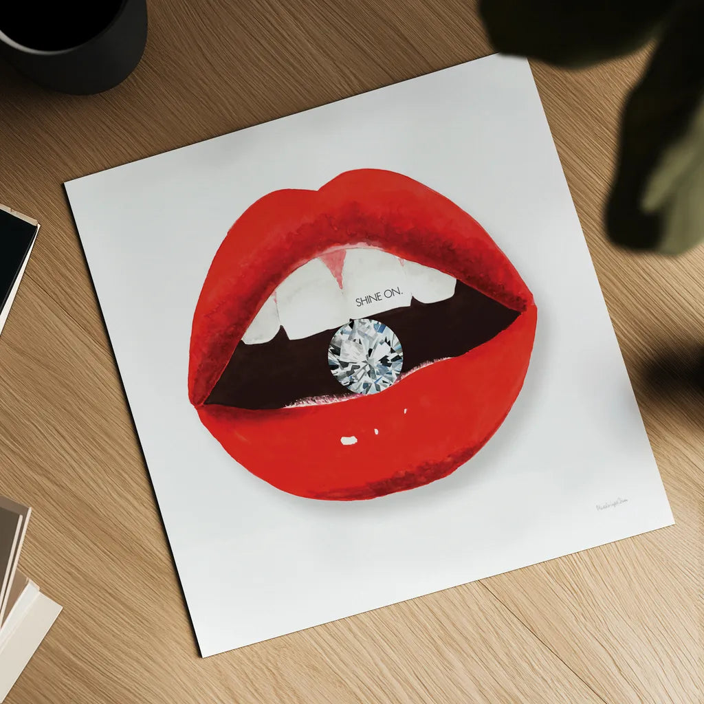 Hot Lips II by Mercedes Lopez Charro. Shown as a detailed flat fine art print, highlighting archival giclee quality. Available as an archival giclee rolled canvas, fine art paper, or poster print. SKU 65695a.