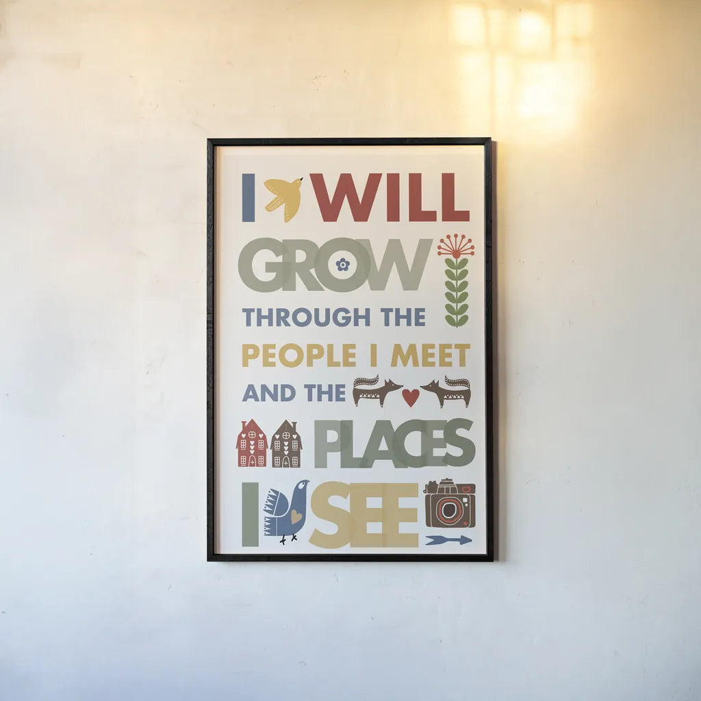 I Will Grow by Mercedes Lopez Charro. shown as a paper print in a black flame. Available as a archival giclee rolled canvas, fine art paper, or poster print. SKU 77124h.